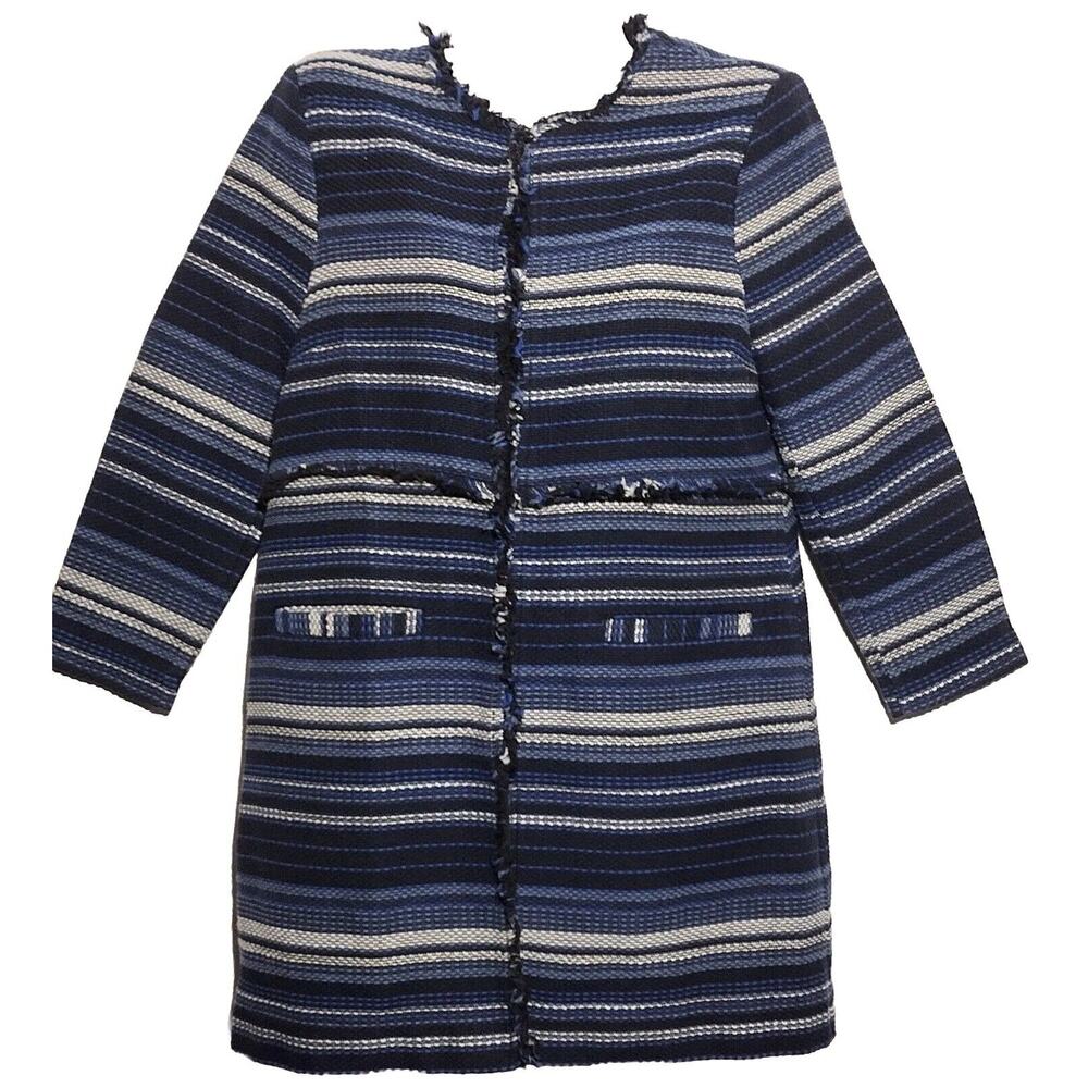 Vineyard Vines Women's Size Small Striped Woven Cotton Jacket Deep Bay Blue